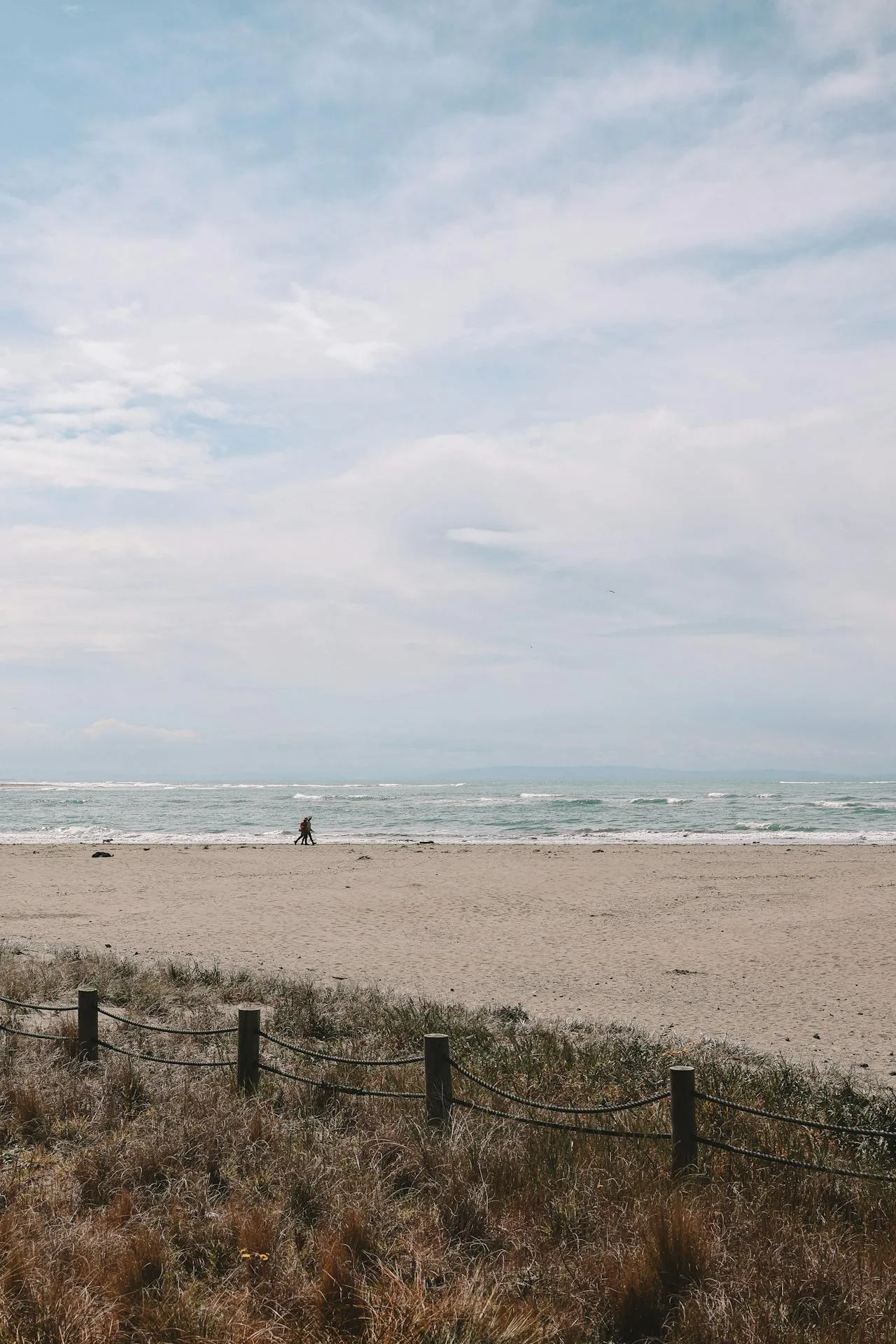 Tranquil beach view in Christchurch the Garden City of New Zealand