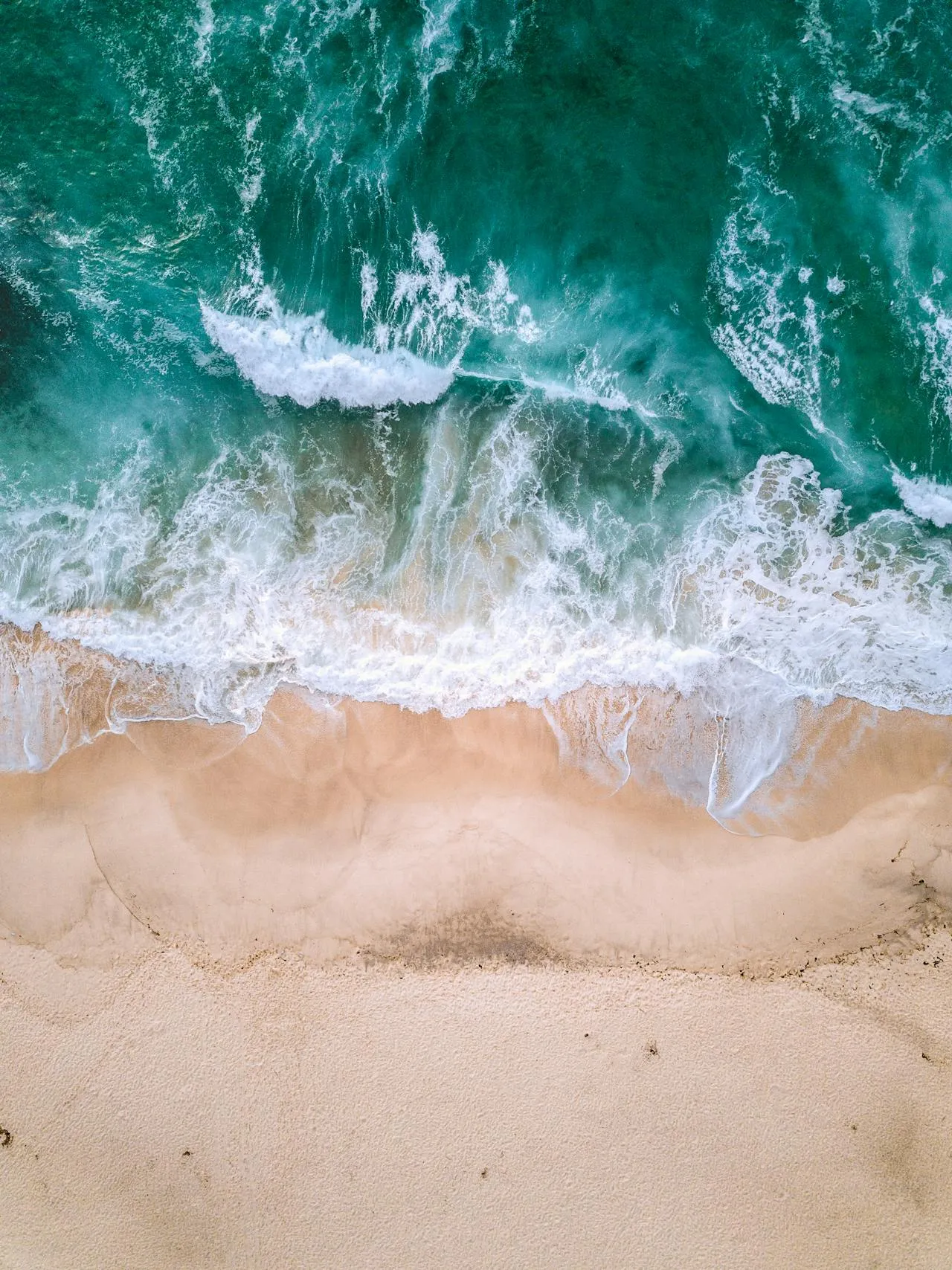 Golden sand beach with turquoise water on a sunny New Zealand summer day